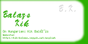 balazs kik business card